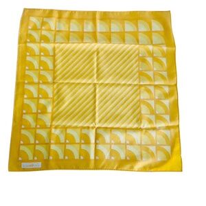 Leo Narducci Bold Yellow 20" x 20" Square Silk Blend Scarf Mod Style